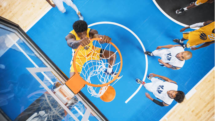 Basketball slam dunk