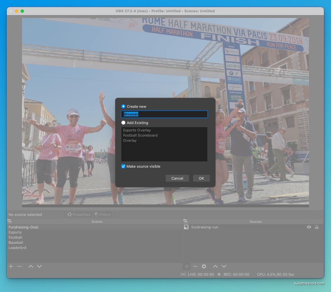 Configuring an OBS donation overlay