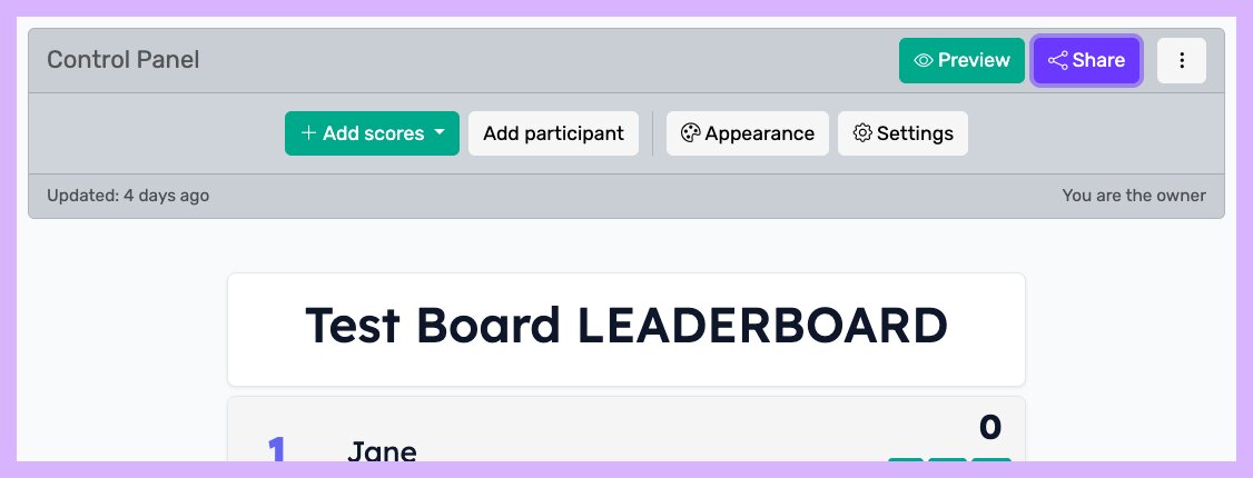 OBS leaderboard admin panel