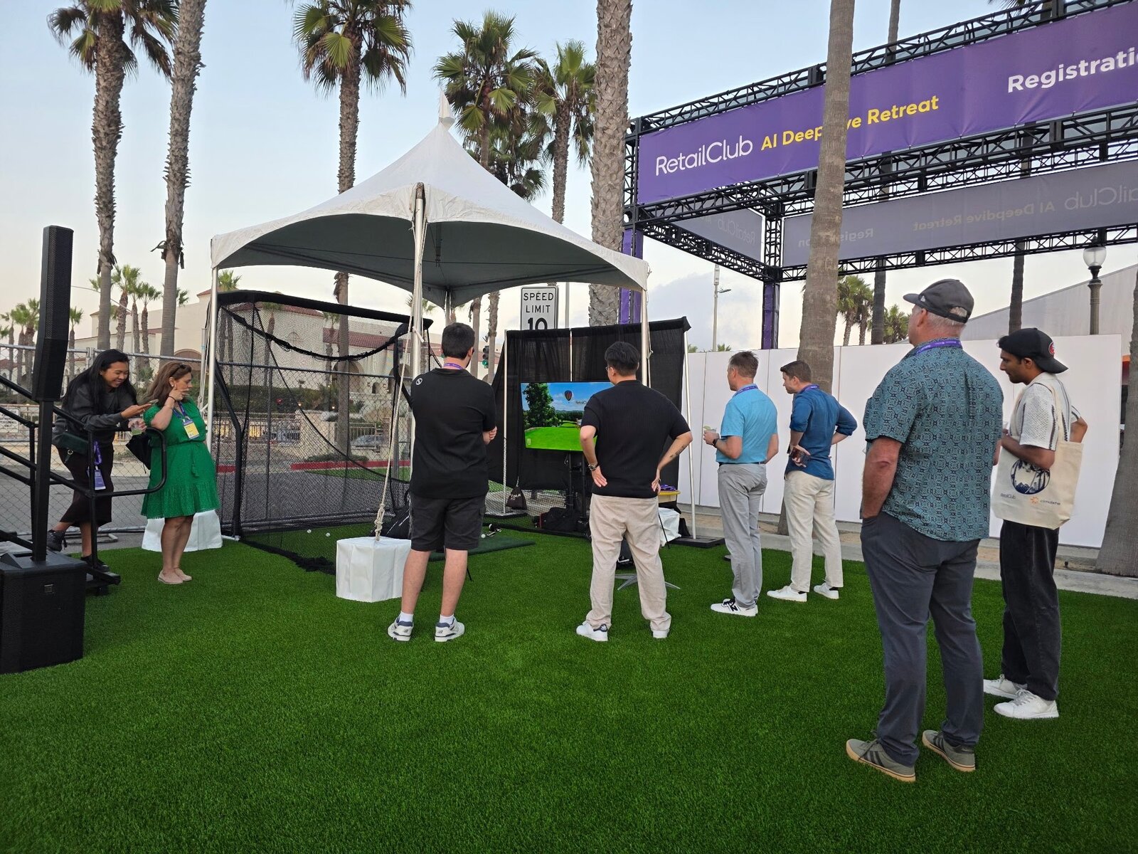 The Simulator Specialists golf simulator setup at events
