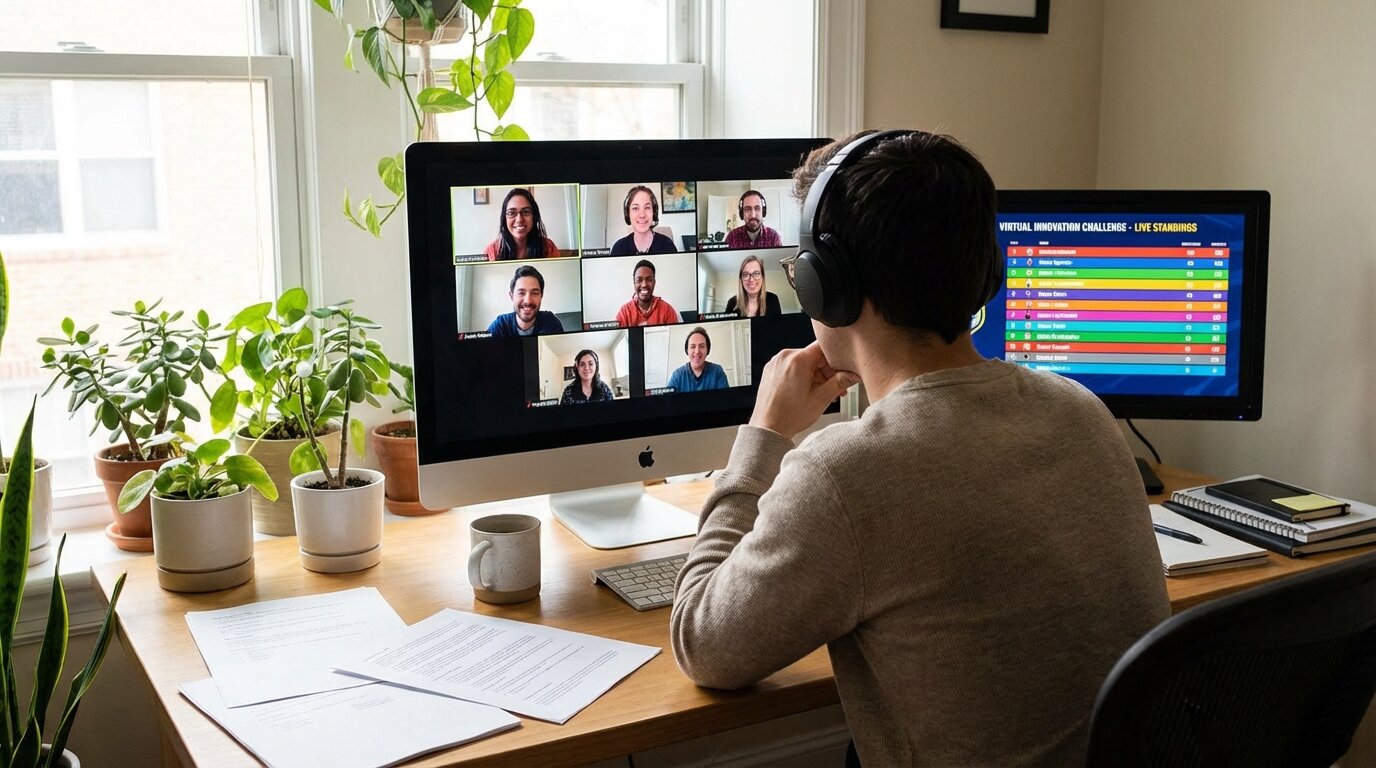 Set up a virtual competition leaderboard in minutes. Real formats — sync and async — with examples from sales teams, trivia leagues, and step challenges.