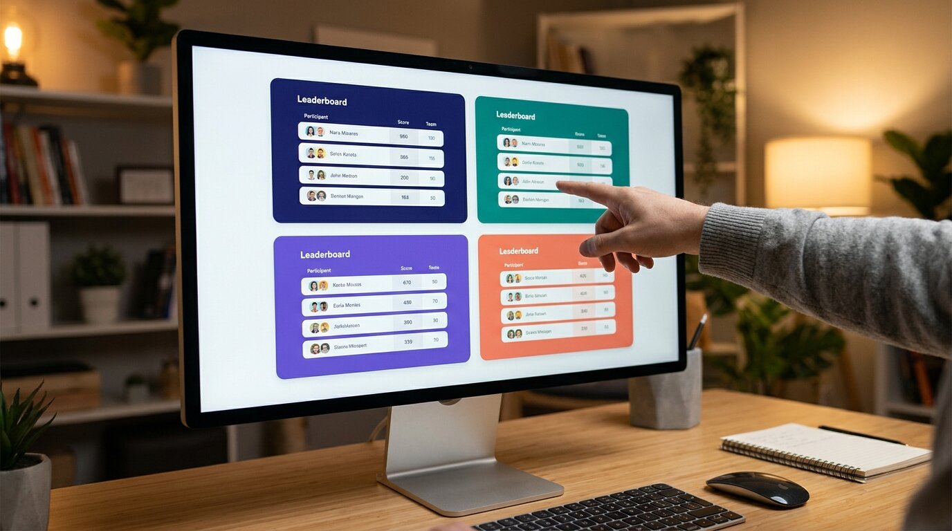 Feature screenshot: Professional leaderboard templates with different designs and themes