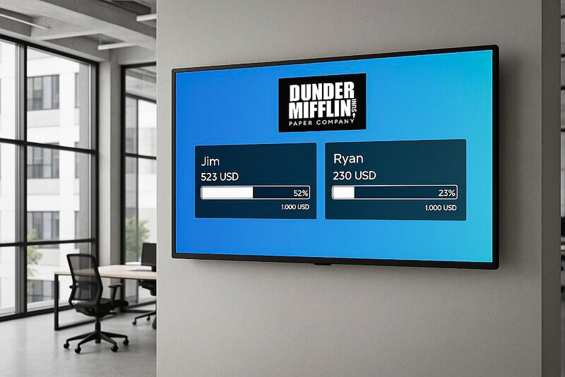 Feature screenshot: Goal tracker showing team progress towards sales target