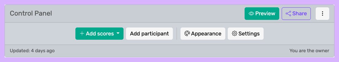 The toolbar with Appearance and Settings buttons